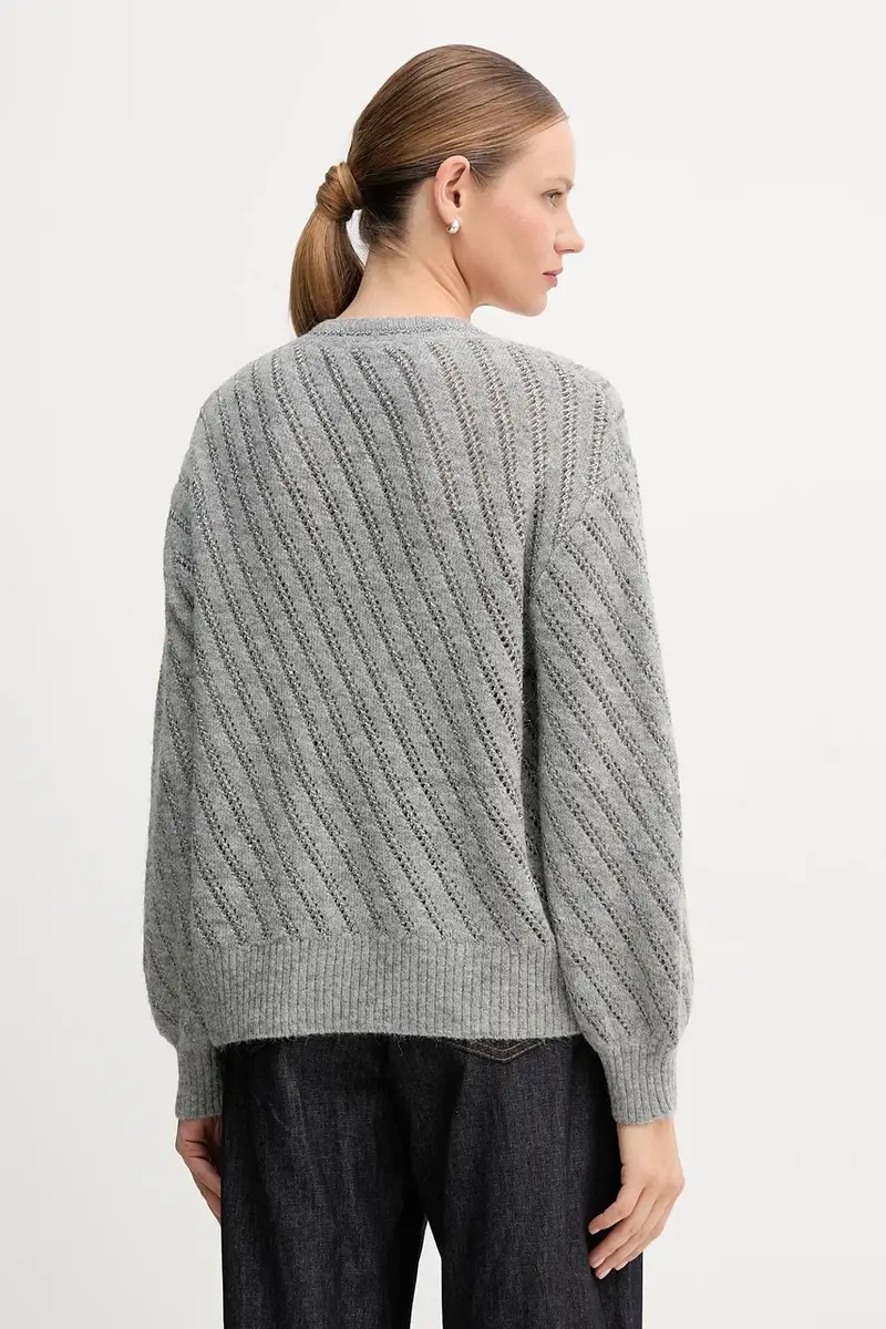 maglione in misto lana donna colore grigio 8042-8000-82096 miniatura 3