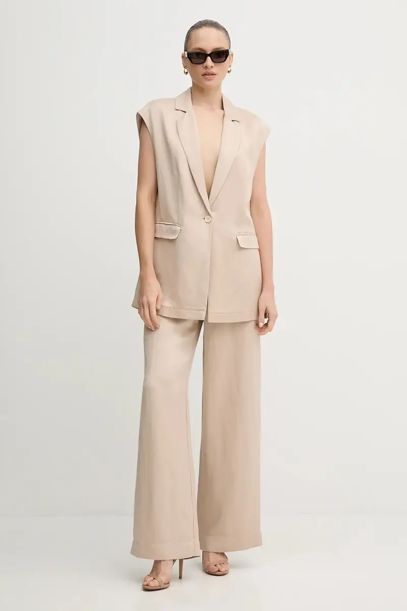 pantaloni donna colore beige 1688-1000-93438 miniatura 2