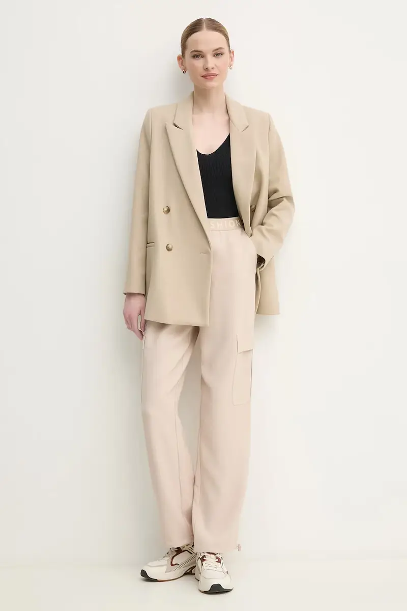 pantaloni donna colore beige 1828-2001-93404 miniatura 2