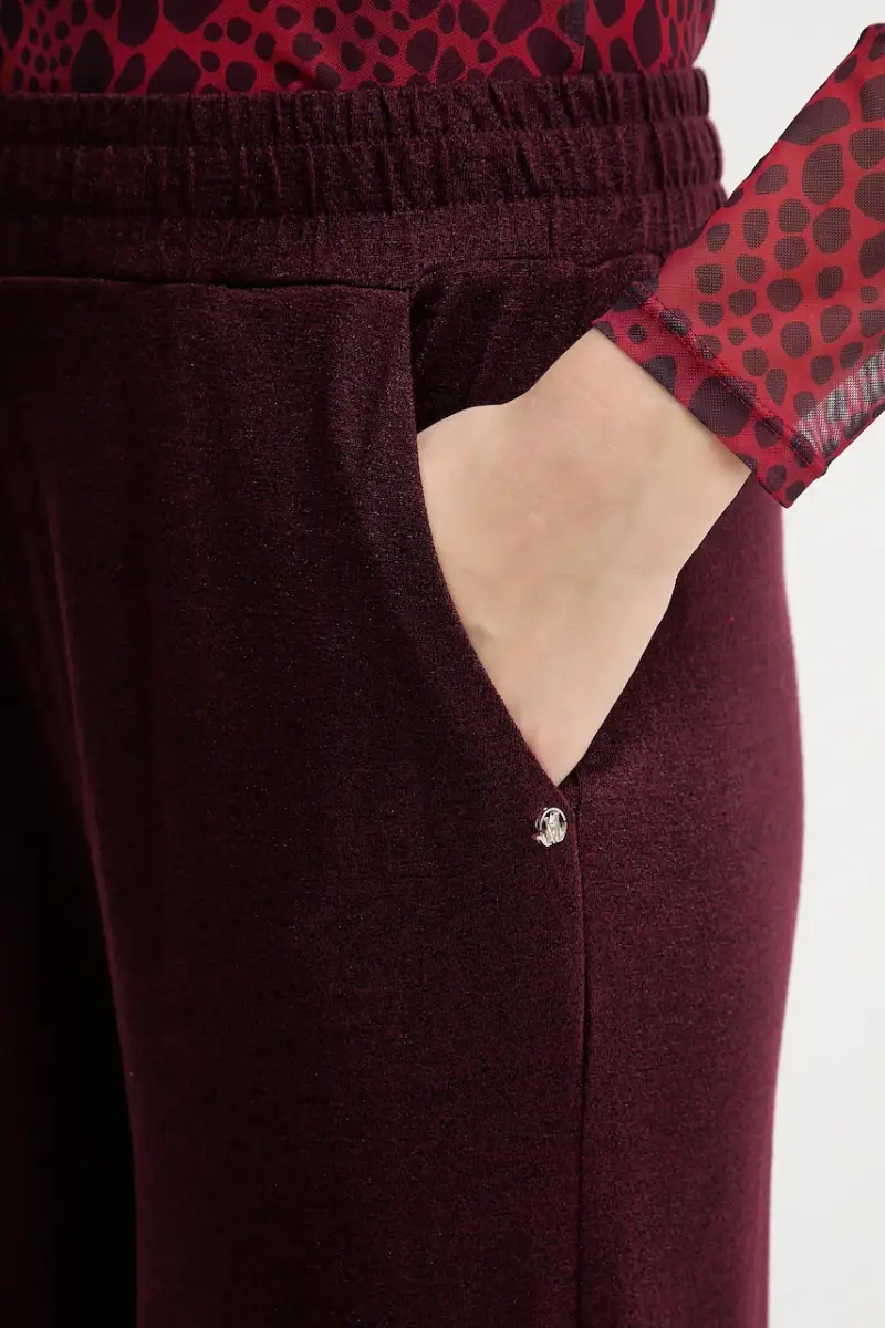 pantaloni donna colore granata 1891-7000-73813 miniatura 4