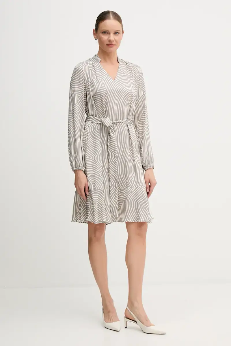 vestito di viscosa colore grigio 6577-1000-24812 miniatura 2