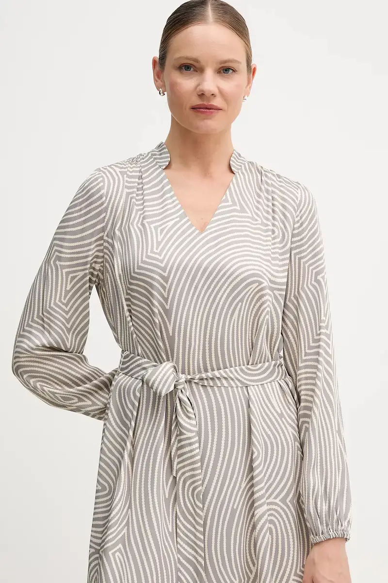 vestito di viscosa colore grigio 6577-1000-24812 miniatura 4