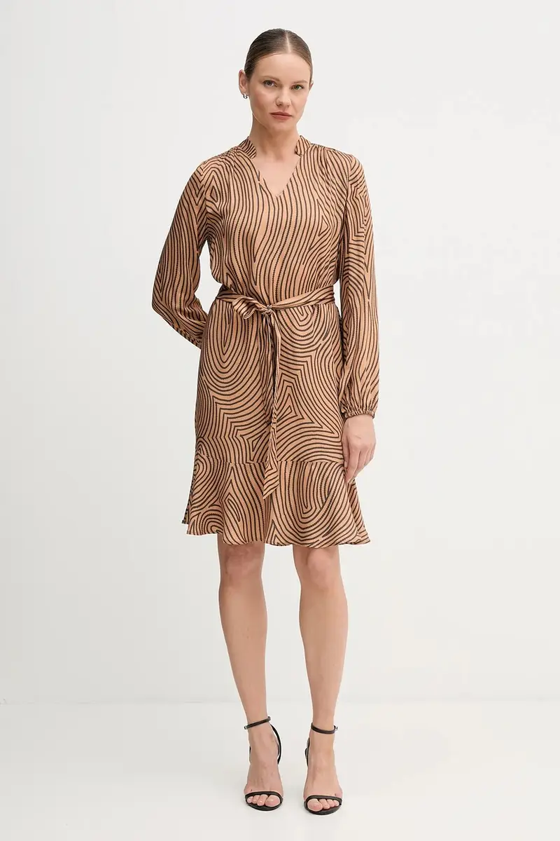 vestito di viscosa colore marrone 6577-1000-24812 miniatura 2