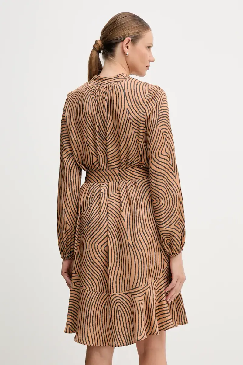 vestito di viscosa colore marrone 6577-1000-24812 miniatura 3