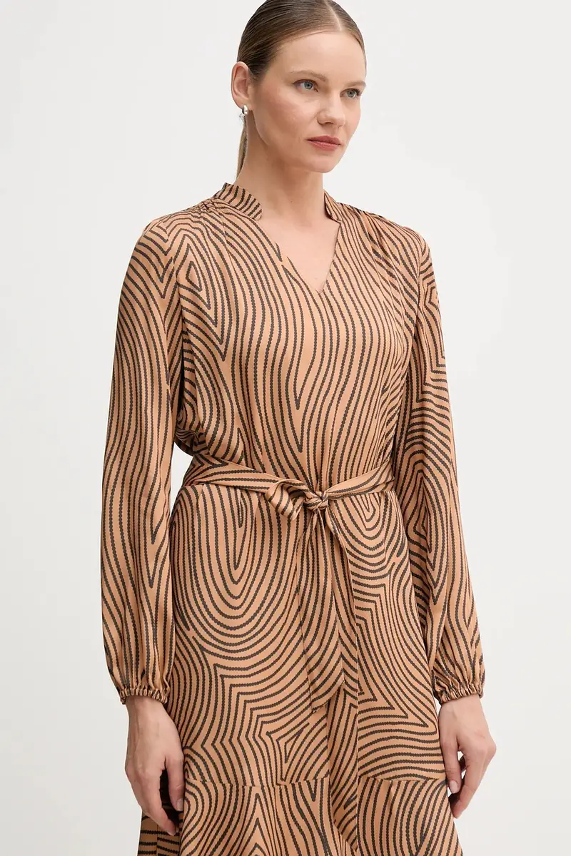 vestito di viscosa colore marrone 6577-1000-24812 miniatura 4