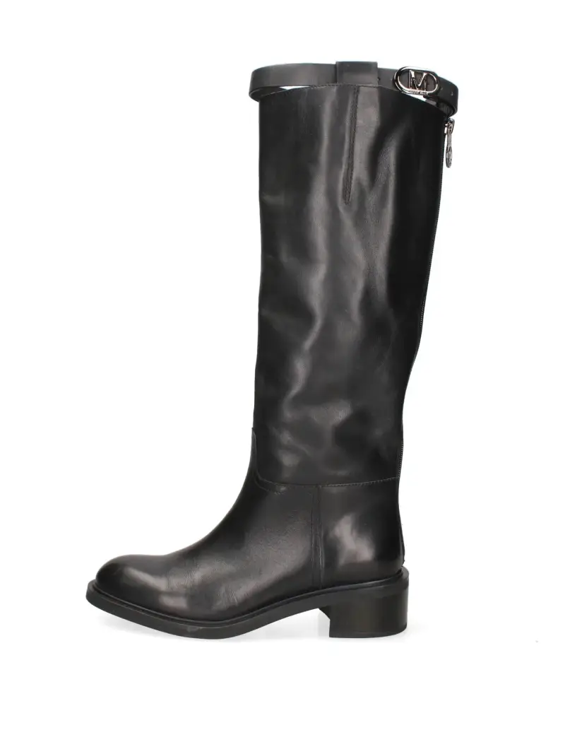 Stivali in pelle con cinturino NERO miniatura 2