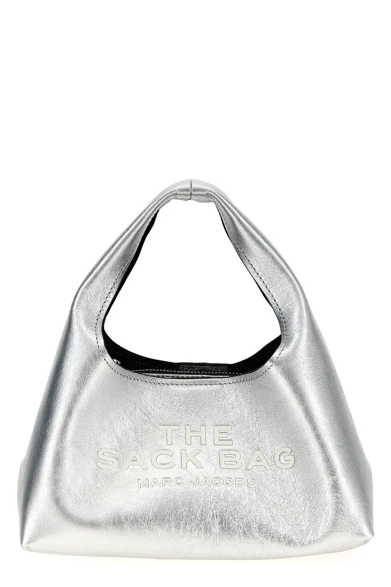 Borsa A Mano The Metallic Leather Mini Sack Bag Argento