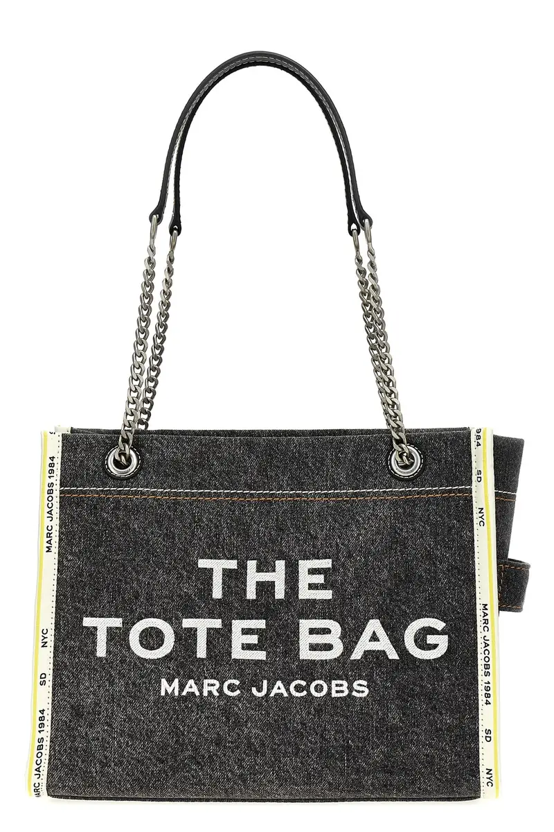 Borsa A Spalla The Denim Chain Medium Tote Grigio