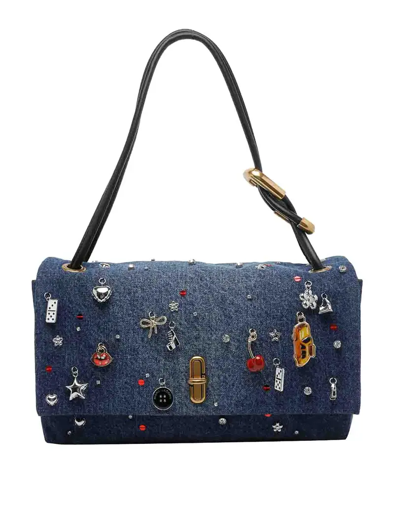 Borsa a tracolla in denim Blu