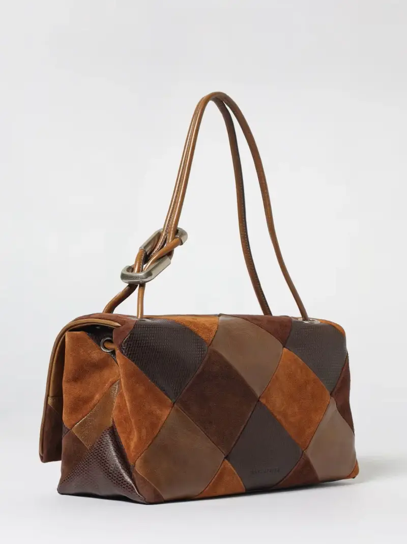 Marc Jacobs Borsa marrone in pelle con motivo a rombi miniatura 2