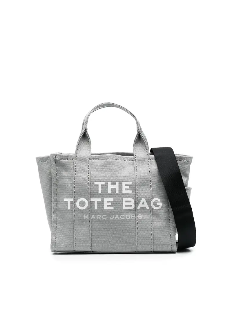 Borsa mini in canvas con logo Grigio