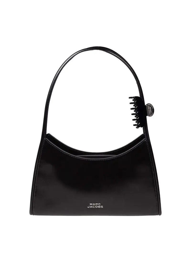 Borsa The Claw Clip In Pelle Spazzolata Nero