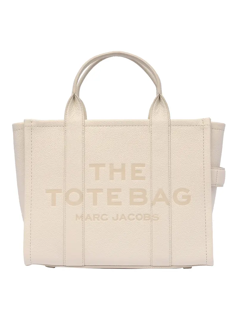 Borsa tote media in pelle Bianco