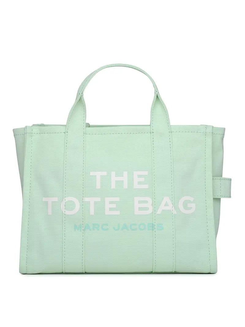 Borsa tote media in tela azzurra Azzurro