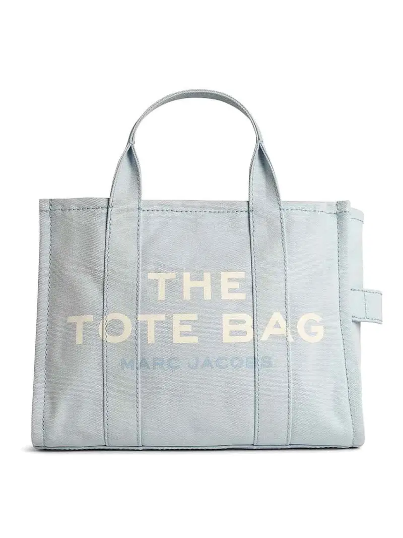 Borsa Tote Media In Tela Azzurra Azzurro