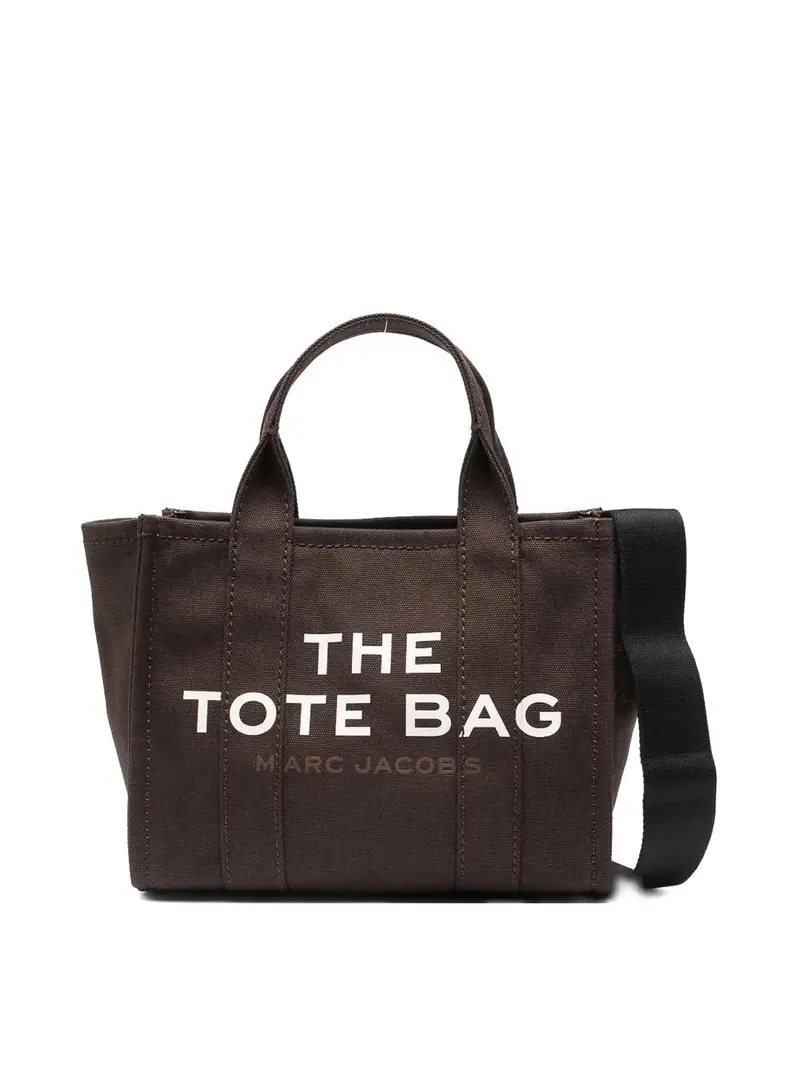 Borsa tote nera in cotone Marrone