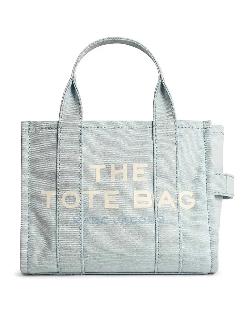 Borsa tote piccola in tela azzurra Azzurro