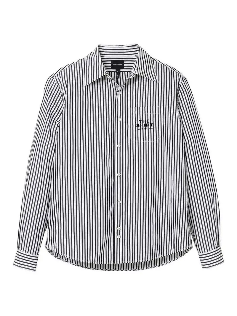 Camicia in cotone a righe Nero