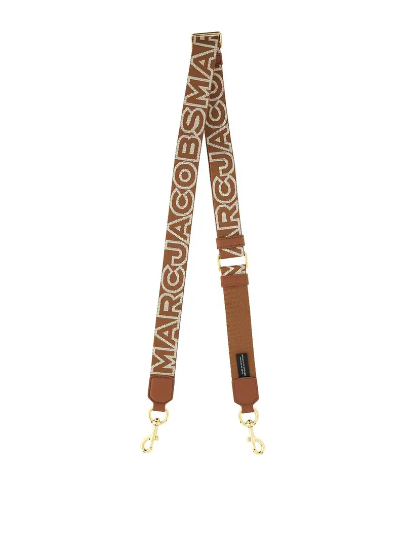 Cinturino In Tessuto Con Logo Marrone Chiaro