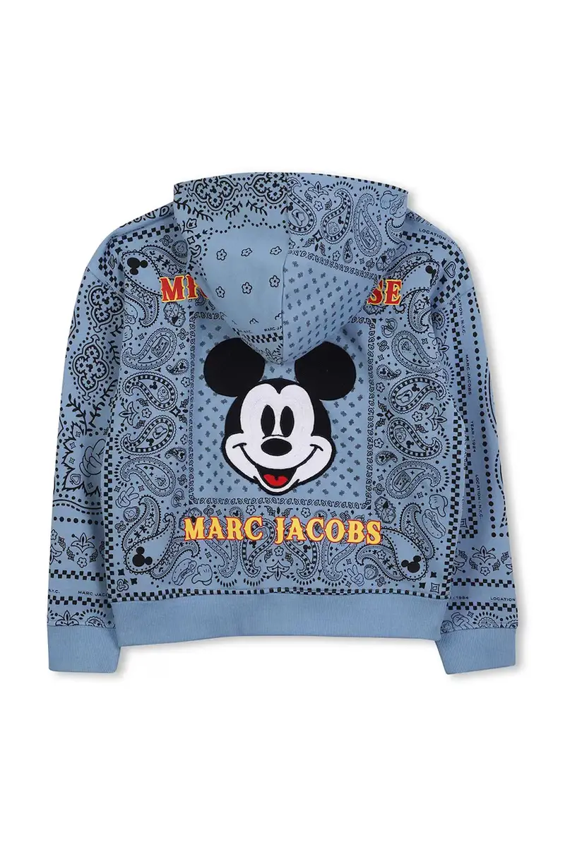 felpa in cotone bambino/a colore blu con cappuccio W60630 miniatura 3