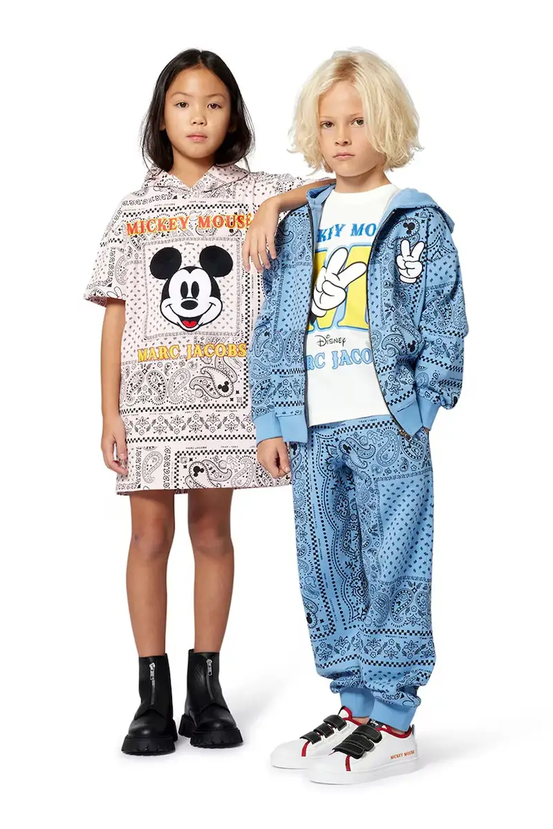 felpa in cotone bambino/a colore blu con cappuccio W60630 miniatura 5