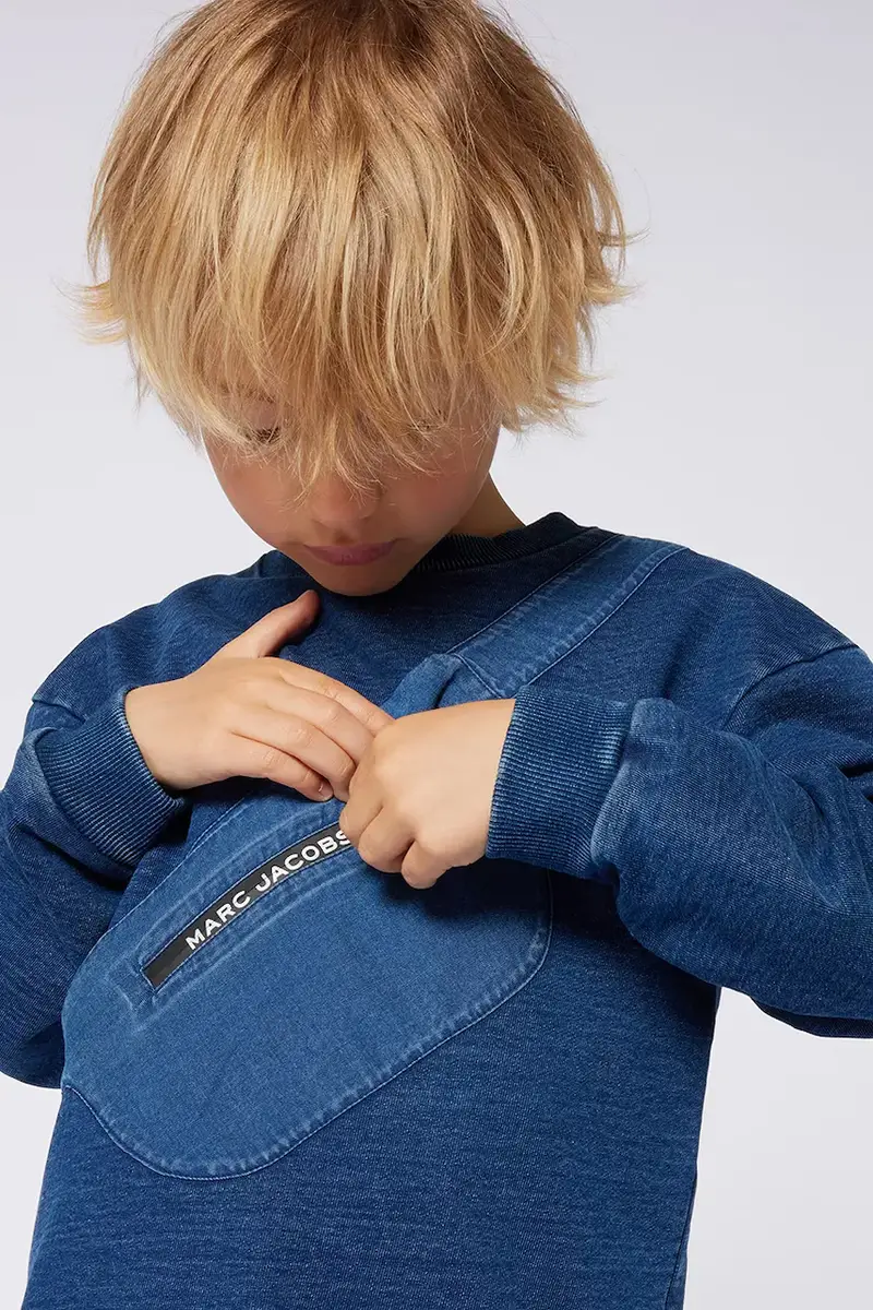 felpa in cotone bambino/a colore blu W60432 miniatura 4