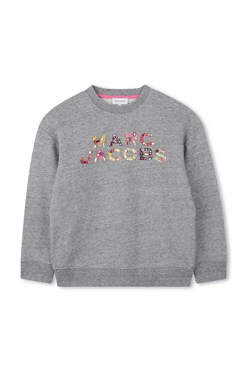 felpa in cotone bambino/a colore grigio con applicazione W60570