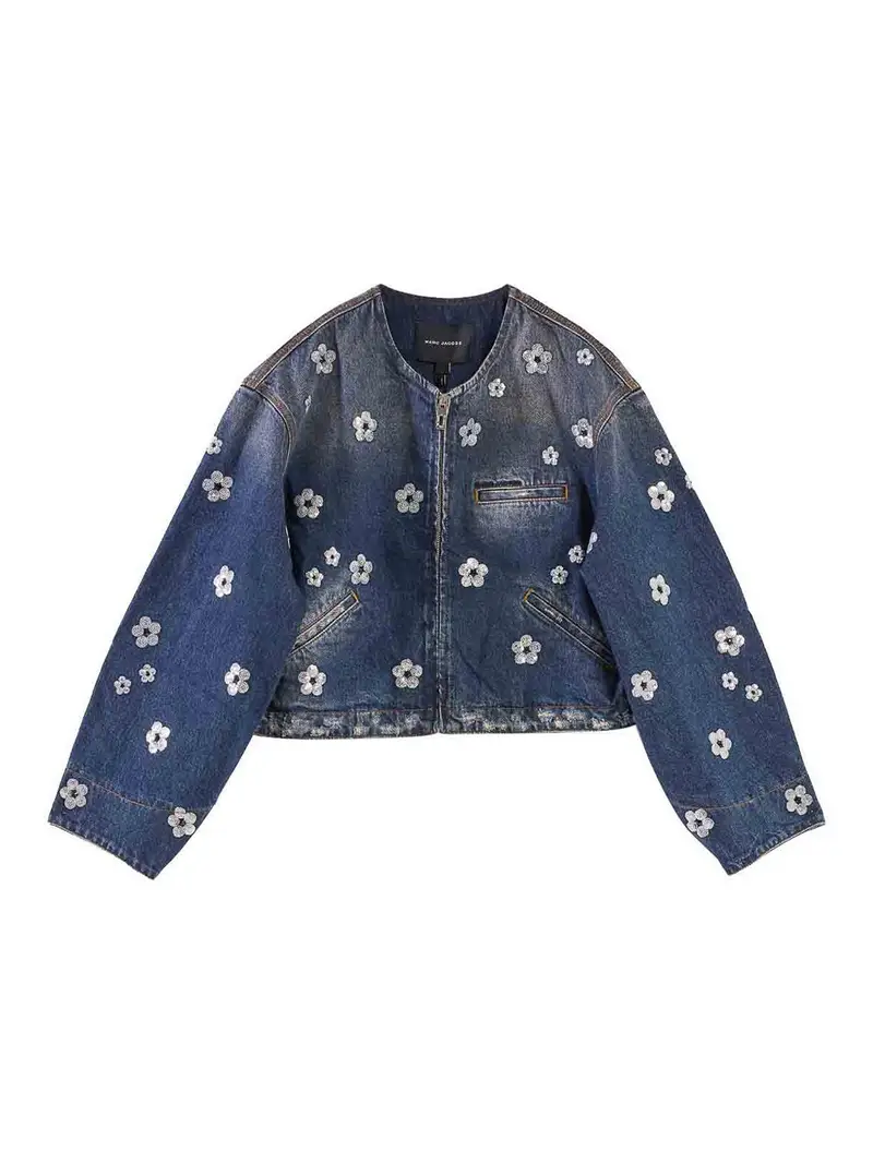 Giacca a crisi di paillettestri Blu