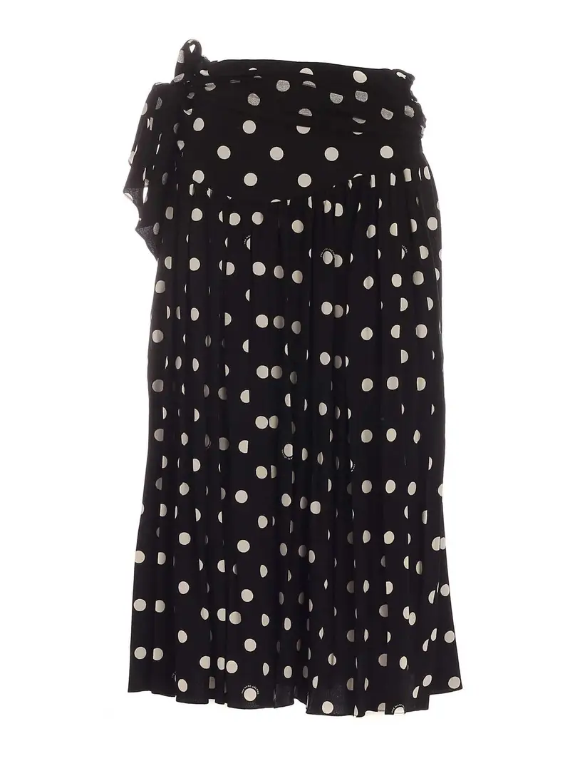 Gonna nera a pois bianchi Nero