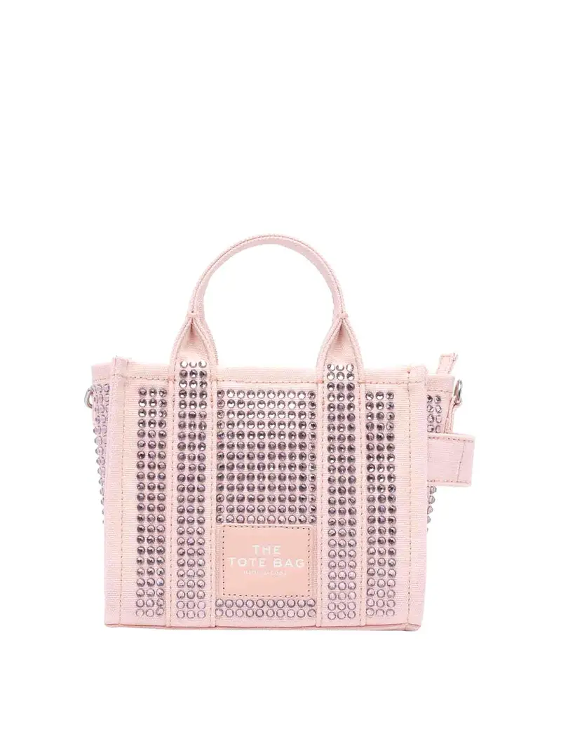 La borsa tote a tracolla in tela Color Carne E Neutri