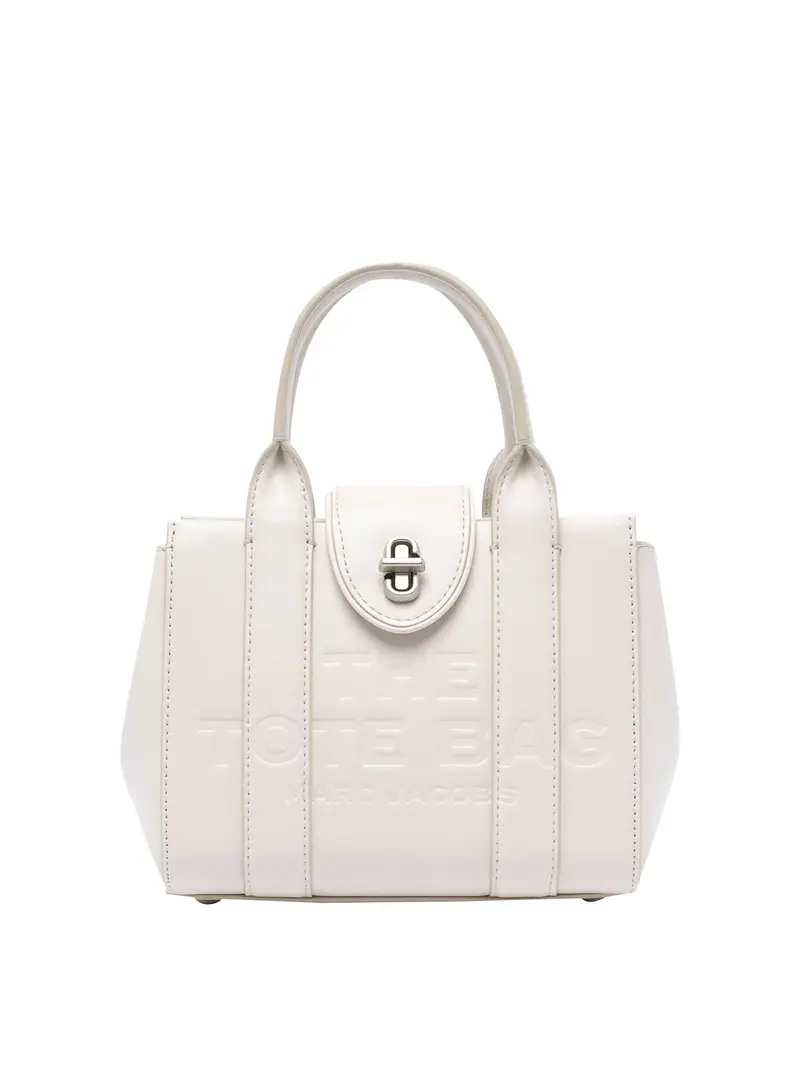 La borsa tote a tracolla Turnlock Bianco