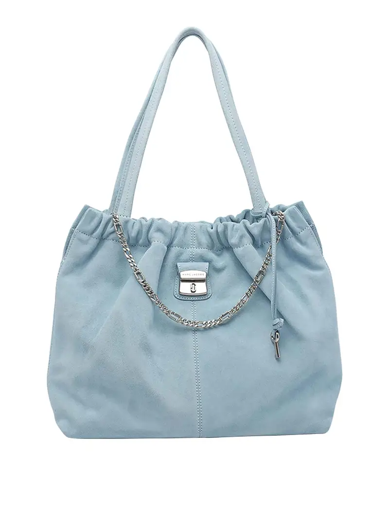 La borsa tote Cristina in pelle scamosciata Blu