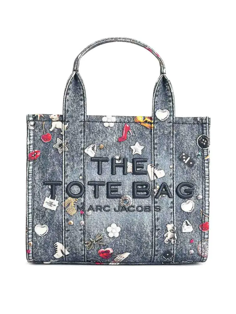La borsa tote piccola in denim blu
