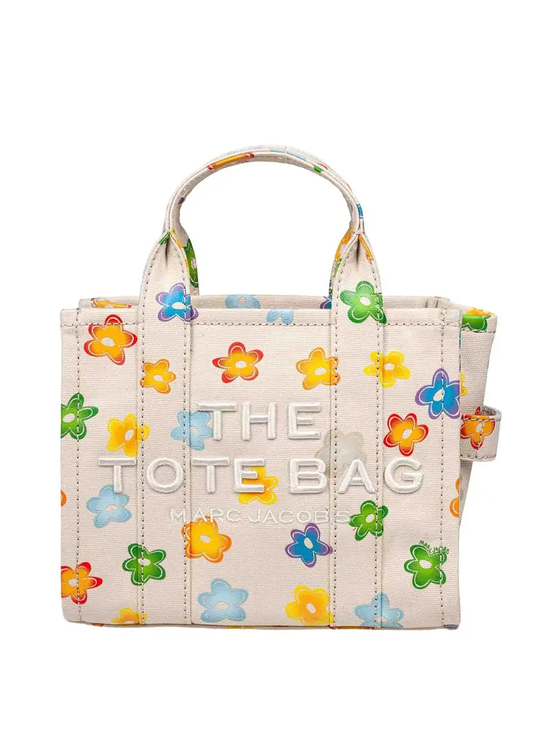 La piccola borsa in tela con Stampa Fiori Multicolore