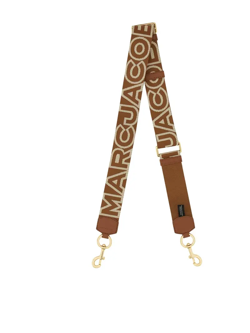 La tracolla con logo Outline Marrone