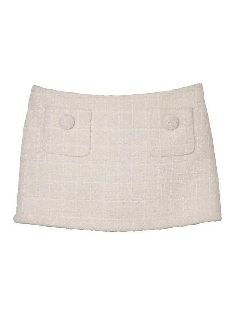 Mini gonna di tweed Bianco