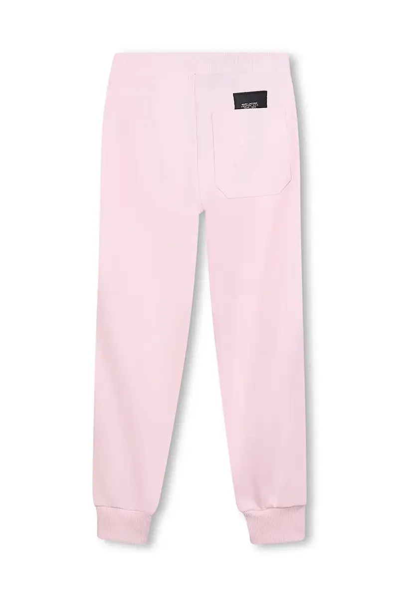 pantaloni tuta in cotone bambino/a colore rosa con applicazione W60656 miniatura 2