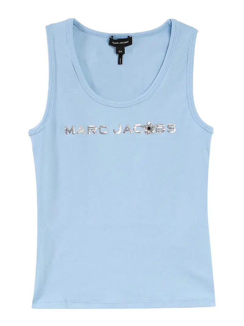 Tank Daisy di paillettes Azzurro