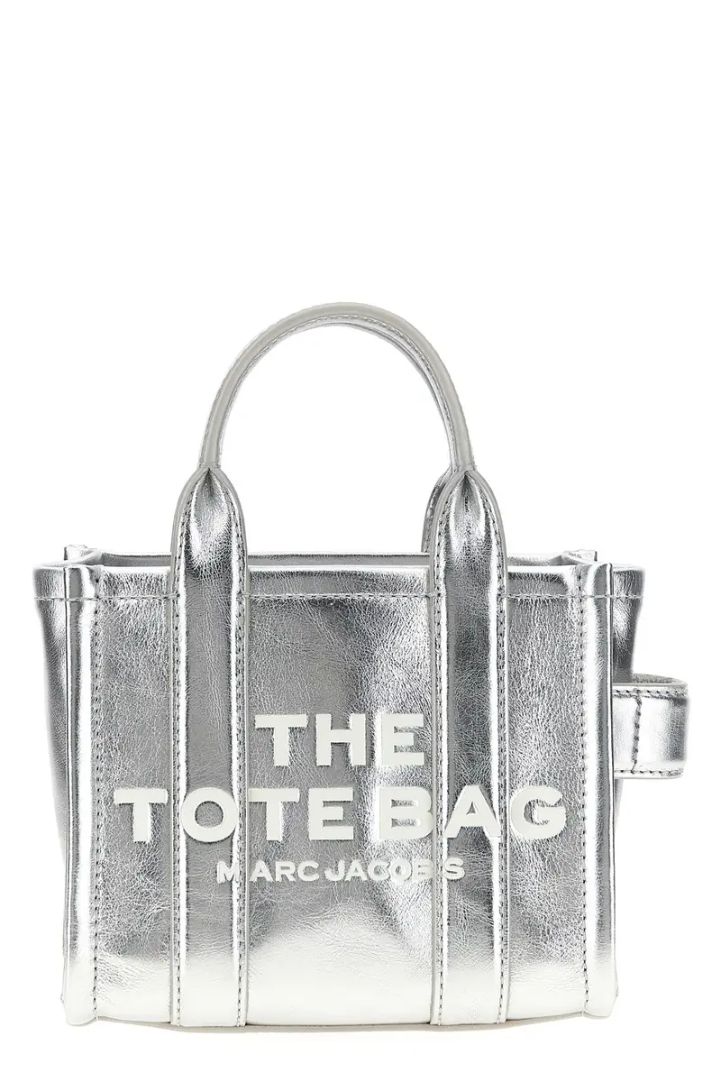 Tracolla The Metallic Leather Crossbody Tote Argento