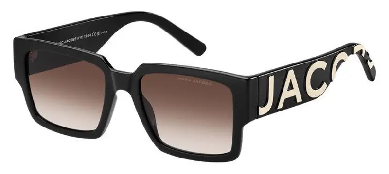 Marc Jacobs Unisex MARC 739/S 80S/HA Occhiali da sole Iniettato Nero Marrone Squadrata  Sfumato