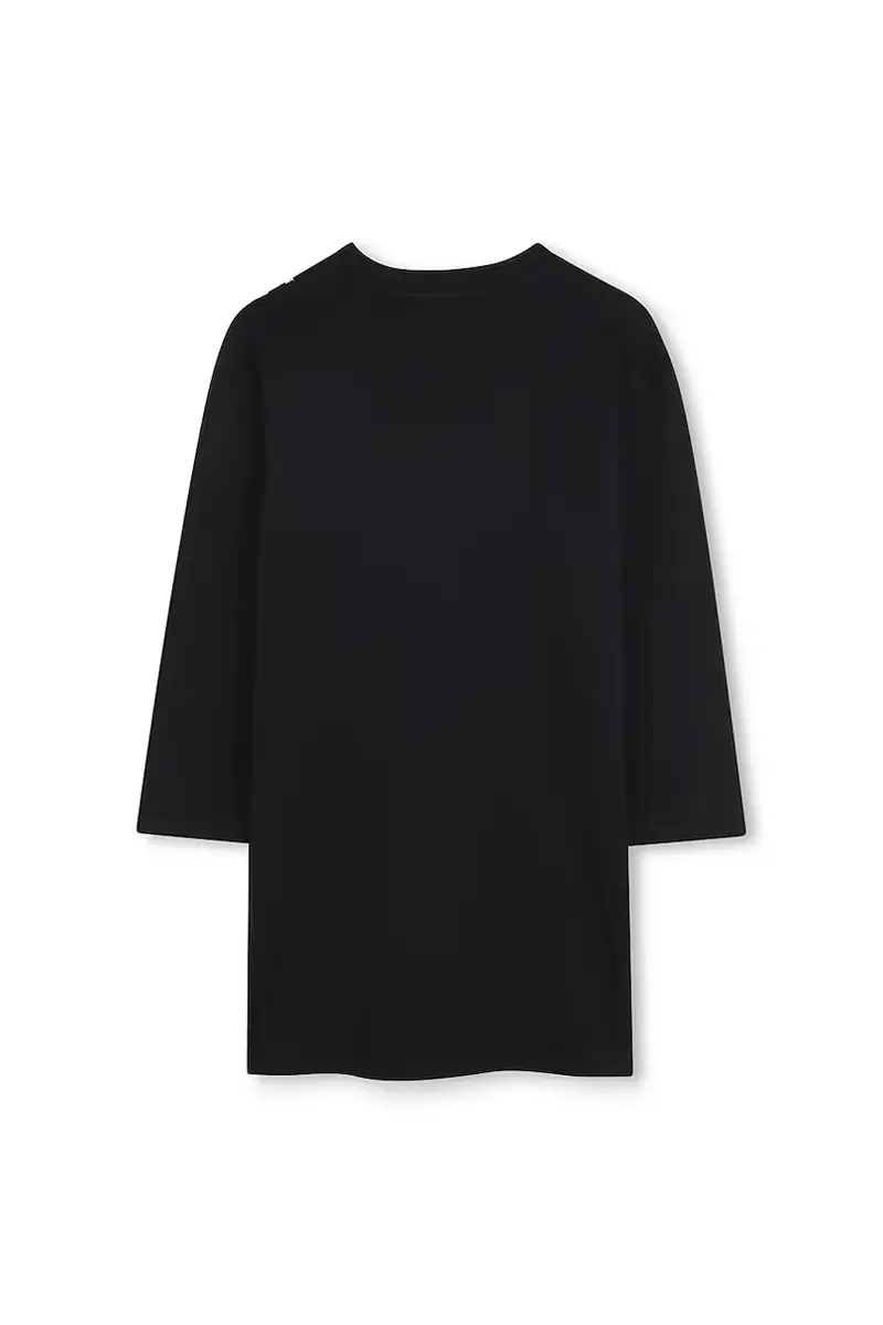 vestito di cotone bambina colore nero W60598 miniatura 2