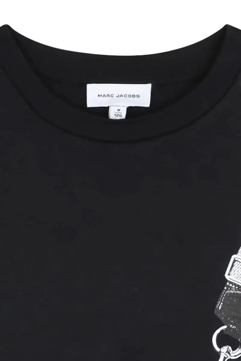 vestito di cotone bambina colore nero W60598 miniatura 3