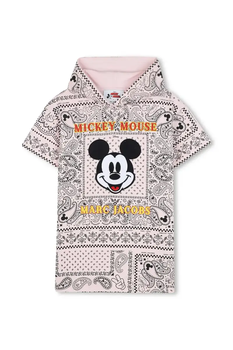 vestito di cotone bambina colore rosa W60613 miniatura 2