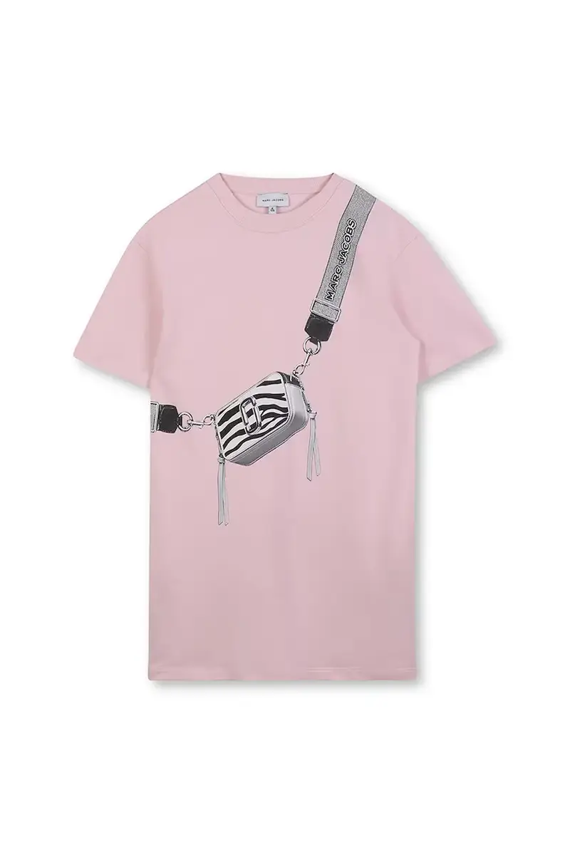 vestito di cotone bambina colore rosa W60701 miniatura 2