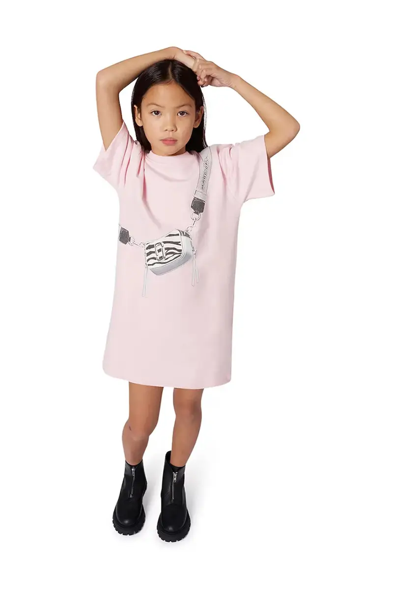 vestito di cotone bambina colore rosa W60701