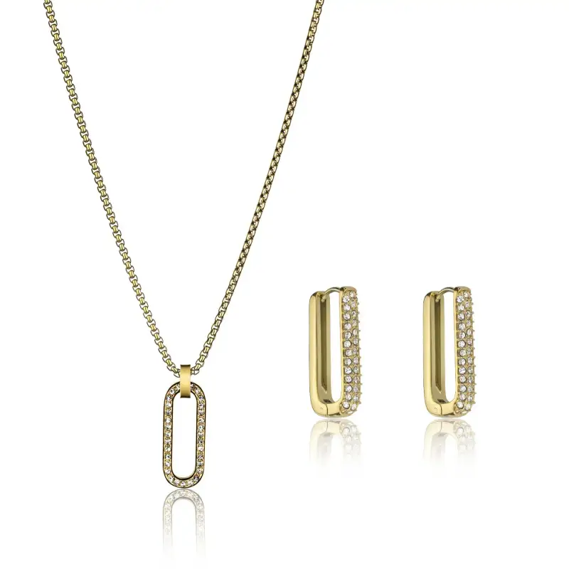 Collana e orecchini in acciaio inox donna Marc Lauder Ciampino