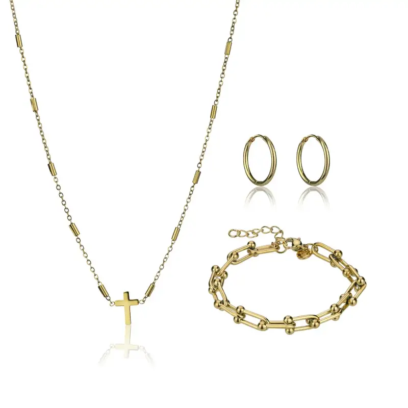 Collana e orecchini in acciaio inox donna Marc Lauder Isernia