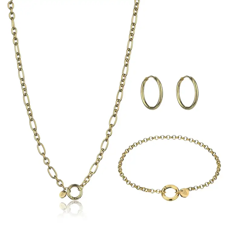 Collana e orecchini in acciaio inox donna Marc Lauder Perugia