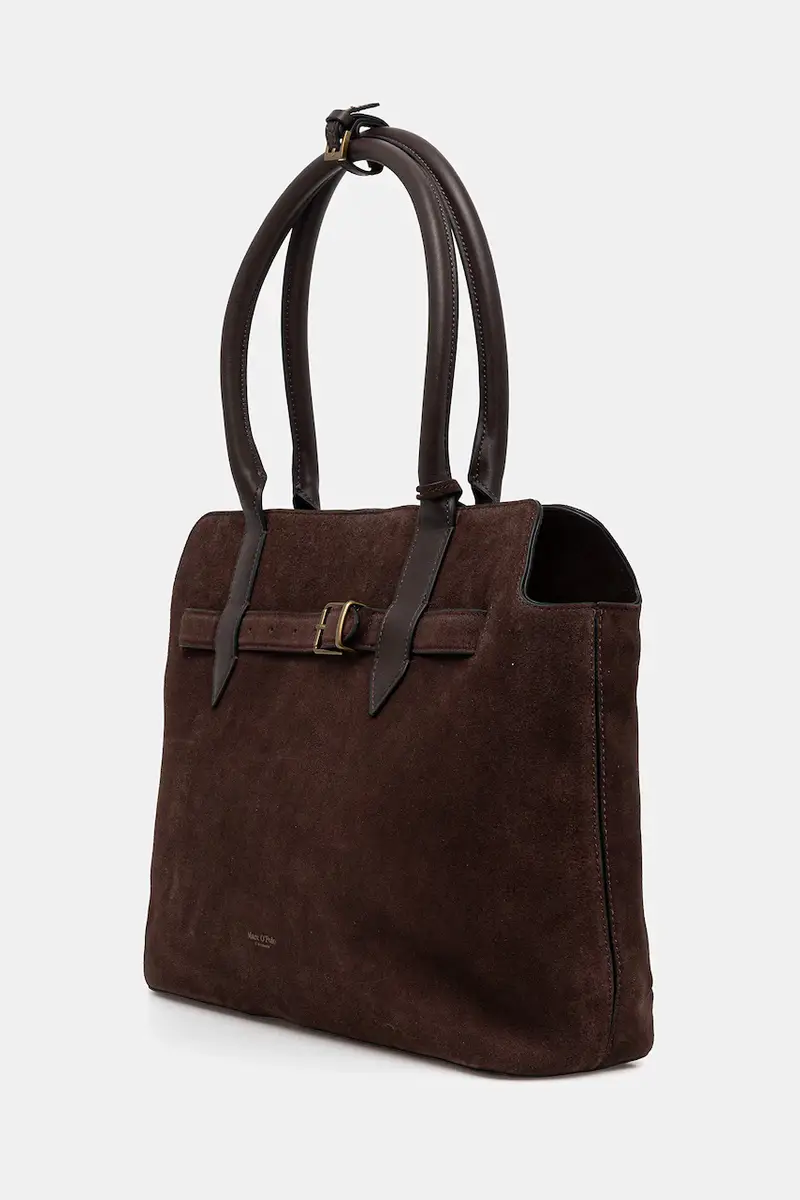 borsa in pelle scamosciata colore marrone 50818770301304 miniatura 2