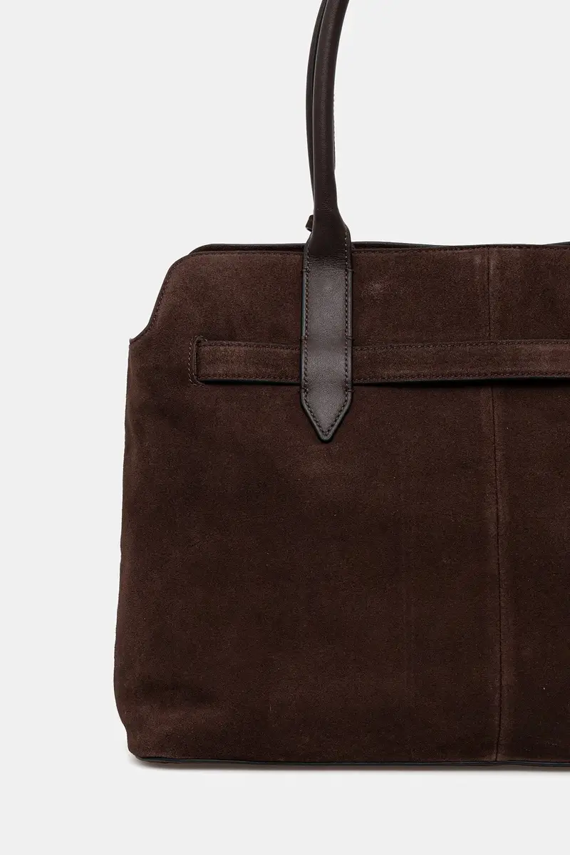 borsa in pelle scamosciata colore marrone 50818770301304 miniatura 3